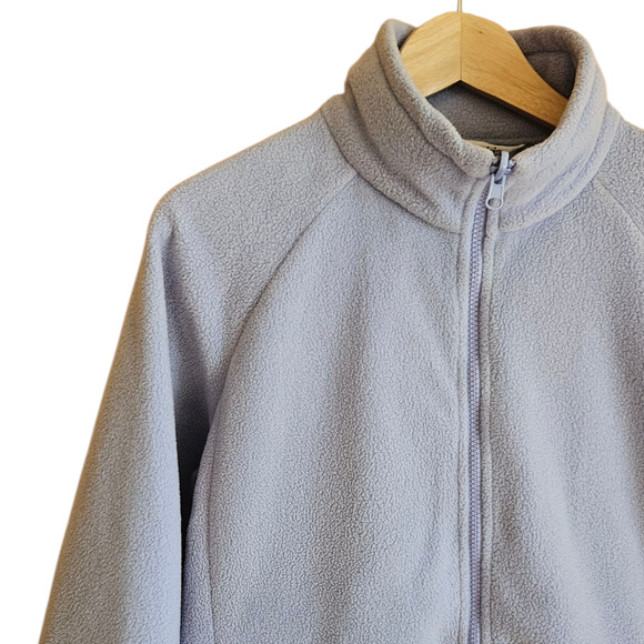 Columbia Full Zip Fleece Jacket Zippered Pockets Light Purple Women's Large - Picture 3 of 8